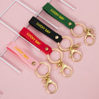 PVC Letter Wristlet Keychain Soft Rubber LUCKY DAY Print 3