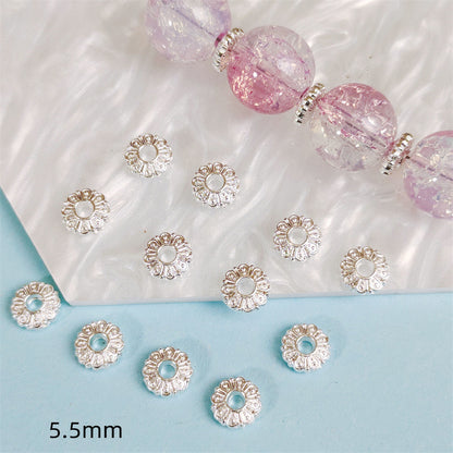 Alloy Floral Pattern Spacer Beads 5mm Double-Sided Tibetan 100pcs 2