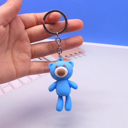 Silicone Bear Keychain Long Leg Colorful Soft Playful Snout 7