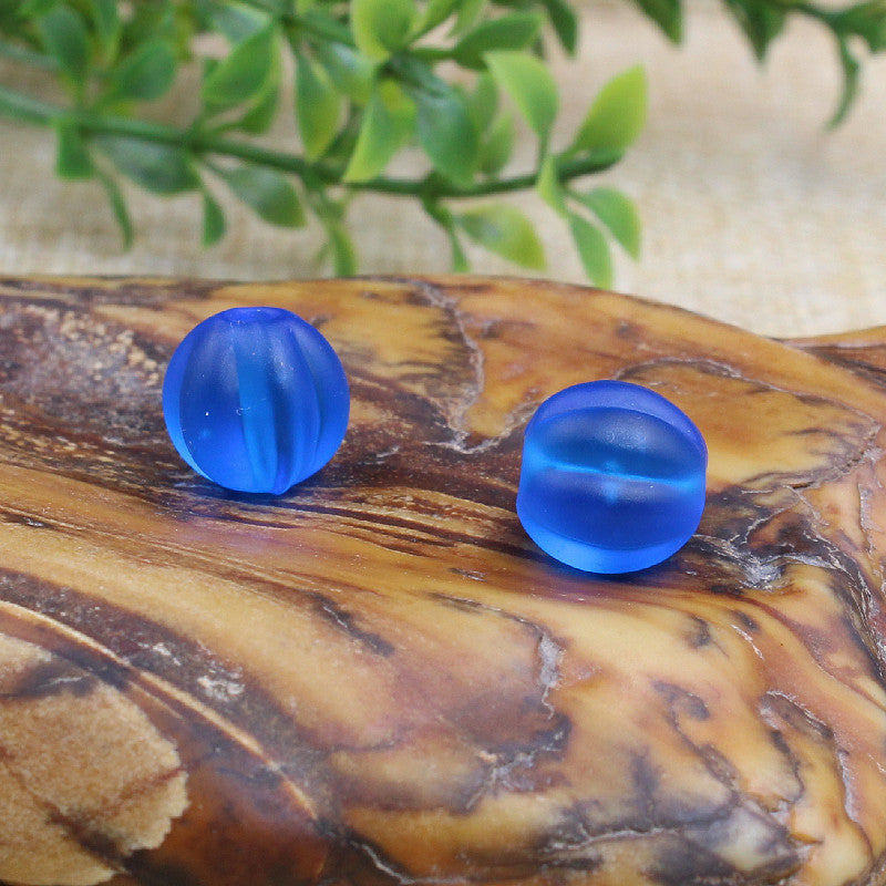 Frosted Pumpkin Glass Beads 10mm Matte Autumn Colors 20pcs 8
