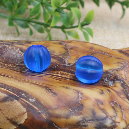 Frosted Pumpkin Glass Beads 10mm Matte Autumn Colors 20pcs 8