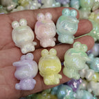 Glow Plating Cap Doll Acrylic Beads 20x30mm Pastel Colors 100pcs