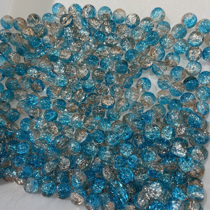 Crackle Round Glass Beads 10mm Vibrant Colors Sparkling Texture 100pcs 9