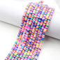 Flat Clay Beads 6mm Colorful Polymer Spacer Disc 10strands 47