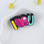 Silicone Focal Beads Valentine ILOVEYOU Letter Design 20pcs 4