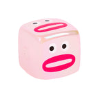 Jelly Color Monster Emoji Printed Acrylic Square Beads 14mm 10pcs 2