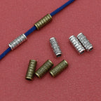 Tube Metal Beads 13mm Tibetan Imitation Braided Pattern Alloy 1pc