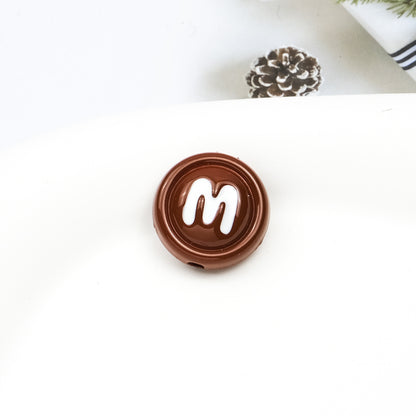Baking Painted Acrylic Beads 18mm Enamel Candy Letter 50pcs 9
