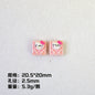 Cartoon Square Resin Beads 20mm Glossy Colorful 10pcs 6