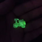 Glow In The Dark Motorcycle Acrylic Beads 20-25mm Iridescent Pastel 100pcs 6