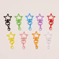 Zinc Alloy Star Keychain Buckles with Mini Lobster Clasps 5cm 20pcs 6