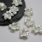 Imitation Pearl Irregular Five Petal Flower Acrylic Beads 24mm 50pcs