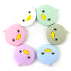 Silicone Focal Beads Duck Smiling Face Pastel Colors 20pcs