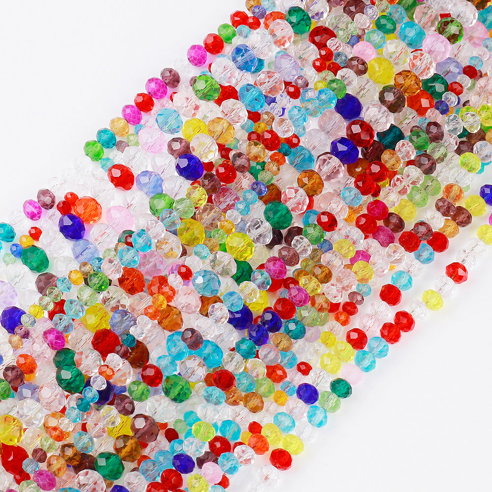 Transparent Faceted Glass Beads 10mm Colorful Mixed 136pcs 32