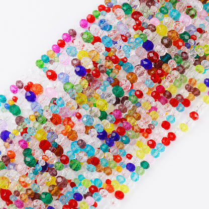 Transparent Faceted Glass Beads 10mm Colorful Mixed 136pcs 32