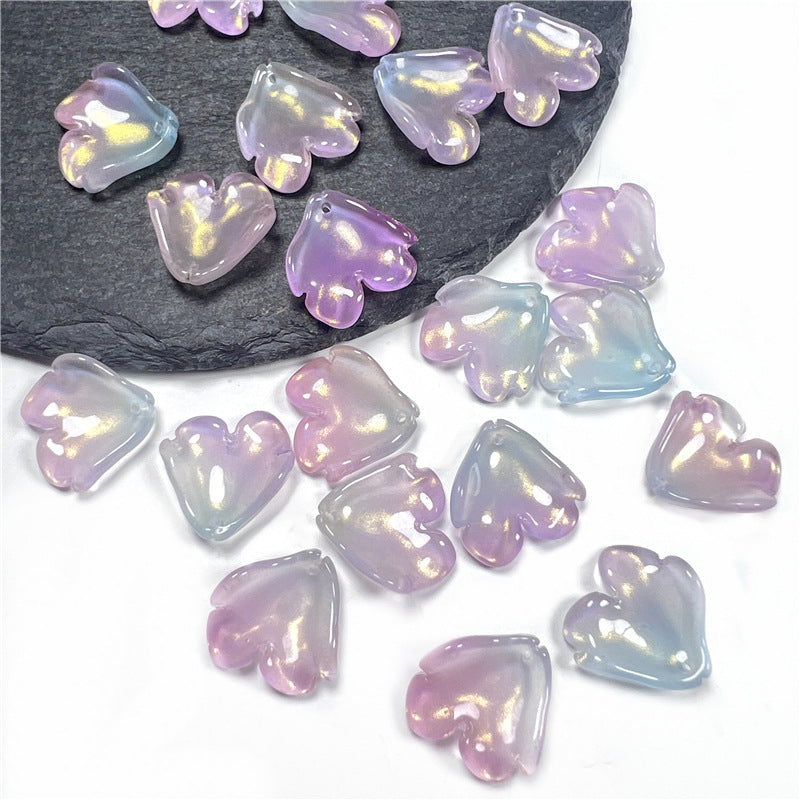 Czech Glass Peony Glass Beads 19mm Translucent Crimson 50pcs 11
