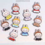 Cheerful Bunny Ear Metal Beads 24mm Colorful Enamel Alloy 10pcs 3