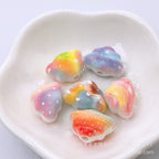 Painted Embossed Rainbow Cloud Acrylic Beads 18mm 100pcs 6
