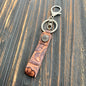 Vintage Embossed Leather Lanyard Keychain Genuine Cowhide 14cm 2pcs 11