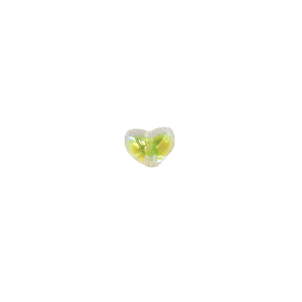 Transparent Heart Acrylic Beads 14mm UV Plating Two-Color 100pcs 4