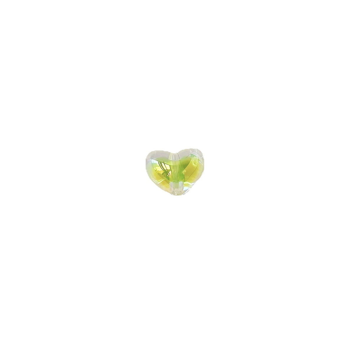 Transparent Heart Acrylic Beads 14mm UV Plating Two-Color 100pcs 4