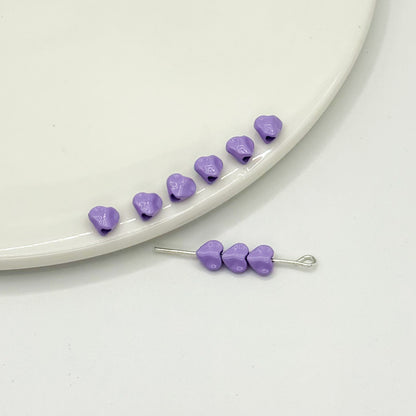 Heart Metal Beads 5mm Baking Painted Glossy Alloy 30pcs 13
