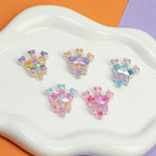 Glitter Crown Lollipop Resin Beads 26mm Transparent Pastel Colors 10pcs 4