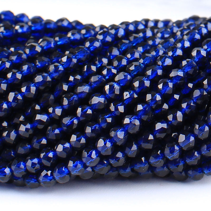 Transparent Disc Seed Glass Beads 2mm Glossy Blue Tones 360pcs 2 Strands 10