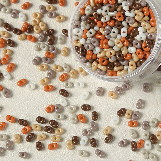 Vintage Maillard Seed Glass Beads Earth Tone Smooth Texture 2