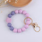 Silicone Beaded Daisy Rose Wristlet Keychain with Gold Clasp 14