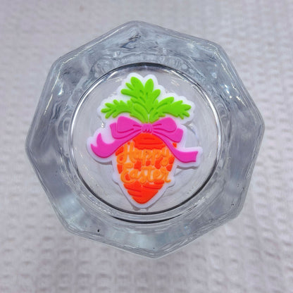 Silicone Focal Beads Easter Carrot Bunny Ear Bow 20pcs 6