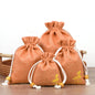 Cotton Linen Drawstring Bags Colorful Lotus Print 8x10-12x15cm 2pcs 10