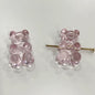 Clear Candy Colored Teddy Bear Acrylic Beads 12x18mm 10pcs 23