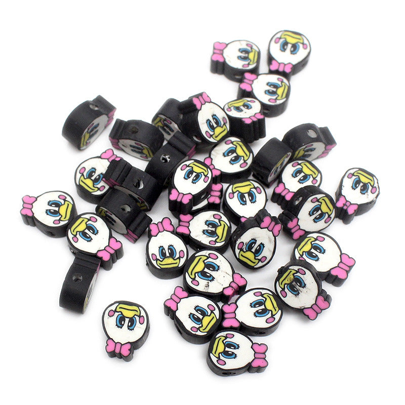 Animal Character Flat Clay Beads 10mm Colorful Mixed 1000pcs 14