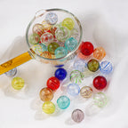 Swirl Pattern Blown Glass Beads 10-16mm Colorful Translucent 4pcs