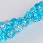 Crackle Round Glass Beads 8mm Glossy Fractured Texture Mixed Colors 50pcs 5