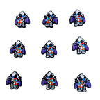 Silicone Focal Beads Purple Stitch Zebra Pattern 20pcs 5