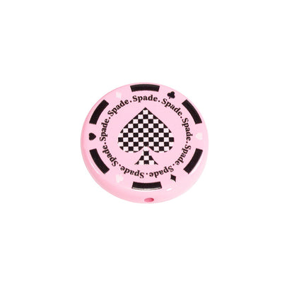 Flat Acrylic Beads 31mm Texas Chip Card Suits Printed 10pcs 9