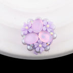 Cat Eye Bubblegum Beads 16mm Triple Flower Cluster Pastel 6pcs 6