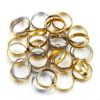Stainless Steel Round Metal Beads Frame 10/12mm Polished Color Retaining 10pcs 3