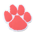 Silicone Focal Beads Clemson Tigers Paw Print Red Outline 20pcs 2