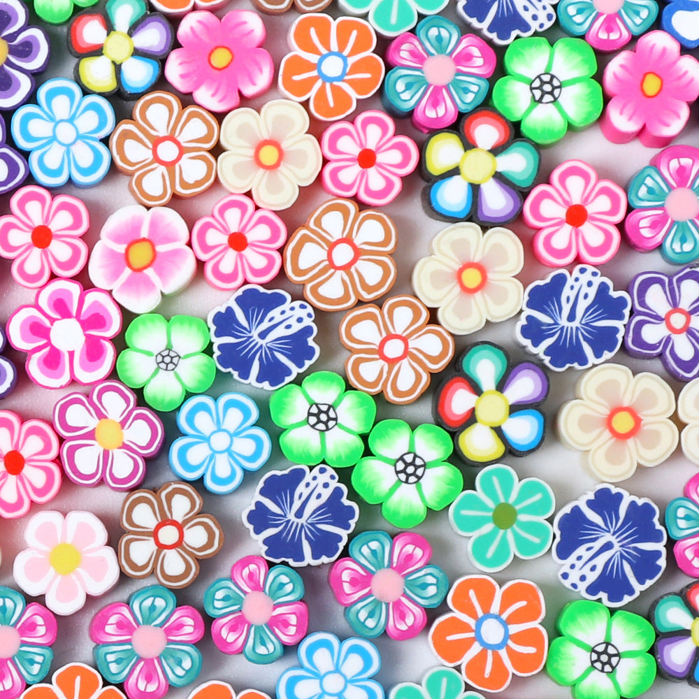 Flower Clay Beads 4 10mm Colorful Daisy Polymer 100pcs