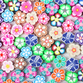 Flower Clay Beads 4 10mm Colorful Daisy Polymer 100pcs