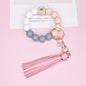 Silicone Beads Bracelet Keychain Soft Tassel Colorful Charm 26