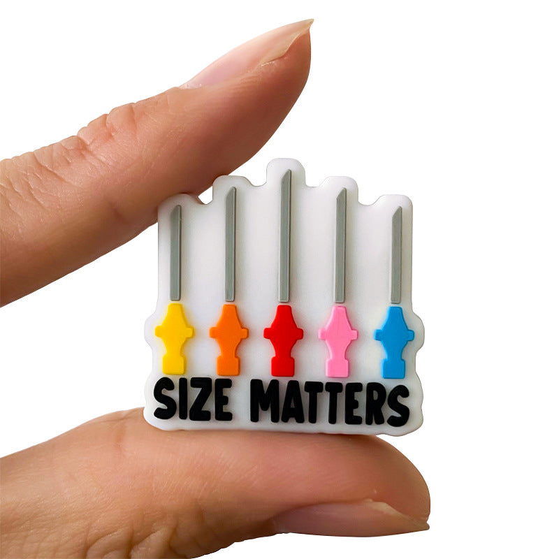 Silicone Focal Beads Thermometer Size Matters Colorful Graphic 20pcs 4