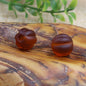 Frosted Pumpkin Glass Beads 10mm Matte Autumn Colors 20pcs 10