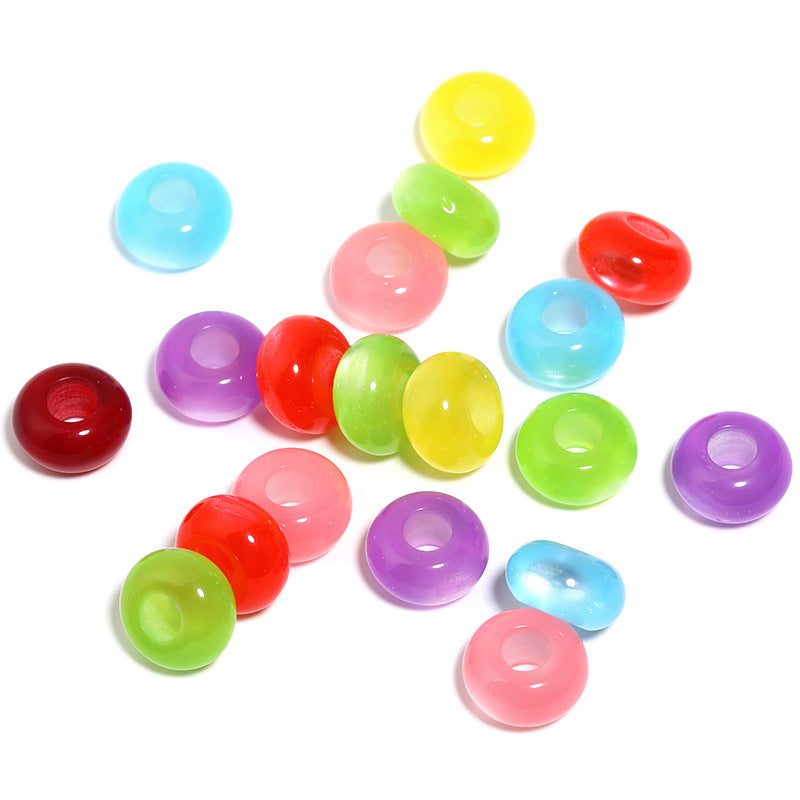 Resin Round Spacer Beads 14x8mm Transparent Solid Color 100pcs 5