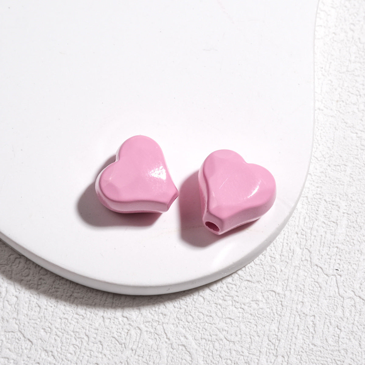 Irregular Faceted Heart Acrylic Beads 12mm Vibrant Colors 50pcs 13