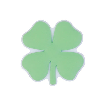 Silicone Focal Beads Four Leaf Clover Matte Green Hues 20pcs 7