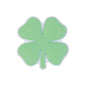 Silicone Focal Beads Four Leaf Clover Matte Green Hues 20pcs 7